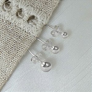 Brinco Trio de Esferas - Prata