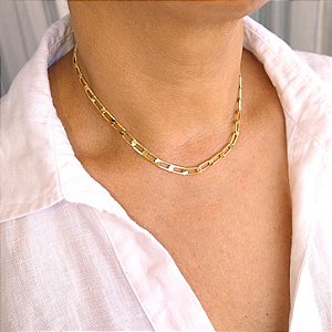 Choker Elos Longos - 35cm - Semijoia