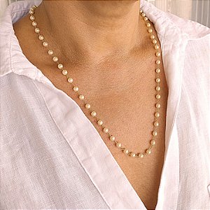 Colar Pérolas Pequenas 5mm - 60cm - Semijoia