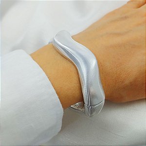 Bracelete Organico Opaco Branco - Semijoia