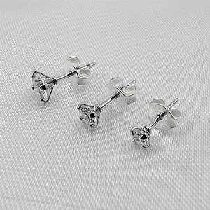 Brinco Trio Ponto de Luz Cristal Ouro Branco - Semijoia