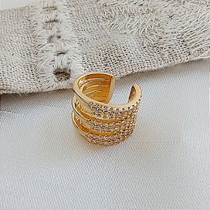 Piercing Fake 6 Linhas Cravejadas - Semijoia