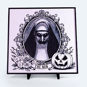 Quadro A Freira Halloween 20x20 cm — Placa Decorativa 3D em Relevo