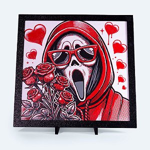 Quadro Amor Assassino — Placa Decorativa 3D em Relevo 20x20 cm