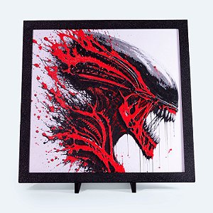 Quadro Sangue Ácido — Placa Decorativa 3D em Relevo 20x20 cm