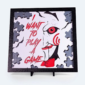 Quadro I Want To Play A Game — Placa Decorativa 3D em Relevo 20x20 cm