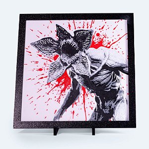 Quadro Predador do Mundo Invertido — Placa Decorativa 3D 20x20 cm