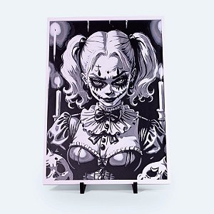 Quadro Palhaça das Velas — Placa Decorativa 3D em Relevo