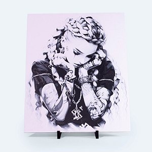 Quadro Garota das Tranças — Placa Decorativa 3D em Relevo