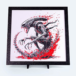 Quadro Caçador do Espaço — Placa Decorativa 3D em Relevo 20x20 cm
