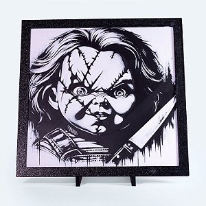 Quadro Sorriso Costurado — Placa Decorativa 3D em Relevo 20x20 cm