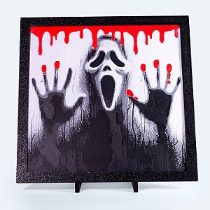 Quadro Sangue no Teto — Placa Decorativa 3D em Relevo 20x20 cm