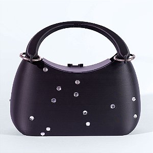 Bolsa Estelar Ônix — Minimalista com Strass