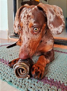 Mordedor Natural - Rosquinha Mineira (4un) - Pele Bovina Desidratada - AlecrimPet