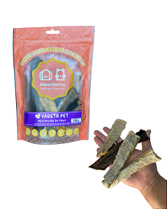 Mordedor natural Vareta Pet - Pele bovina em tiras 150g - AlecrimPet
