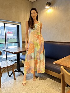 VESTIDO GEOMÉTRICO ALÇA ELASTANO