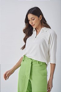 BLUSA POLO CREPE A FIO