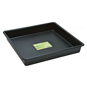 BANDEJA PLASTICO NEGRO QUADRADA PARA DESAGUE 100 X 100 X 12 CM