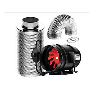KIT VIVOSUN EXAUSTOR INLINE 200MM 1220 M3/h COM FILTO E DUTO