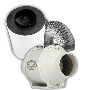 Kit Exaustor e Filtro Cultivando Sustento 100mm 5' 350 m3/h