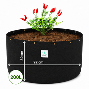 Grow Bag - Cama de Cultivo - Vaso de Feltro 200  Litros