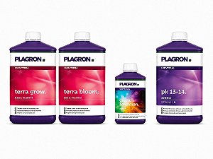 Kit Completo Fertilizantes Plagron Terra Grow + Bloom + Green Sensation + PK