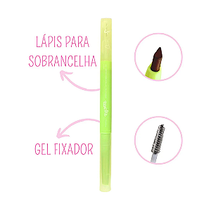 Lápis + gel incolor para sobrancelhas - Melu