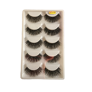 Cartela com 5 pares de cílios postiços
