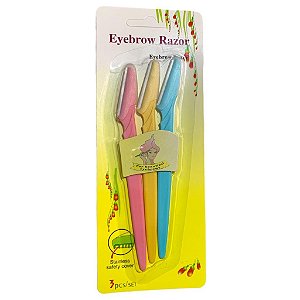 Kit com 3 navalhas para sobrancelhas