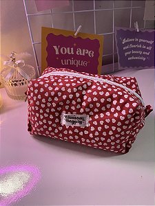 Bag hearts - necessaire vermelha de corações
