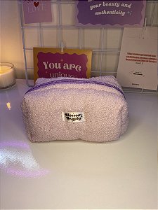 Bag lavanda - necessaire lilás forrada por dentro