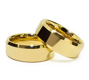 Alianças de Noivado / Casamento 8mm Chanfrada