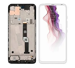 FRONTAL TELA DISPLAY MOTOROLA MOTO ONE FUSION PLUS BRANCO COM ARO LCD