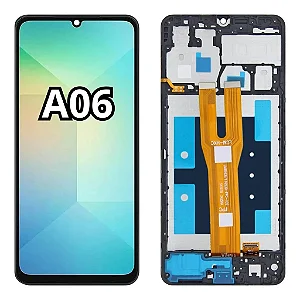 FRONTAL TELA DISPLAY SAMSUNG A06 COM ARO LCD
