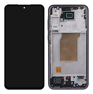 FRONTAL TELA DISPLAY SAMSUNG A35 COM ARO AZUL LCD INCELL