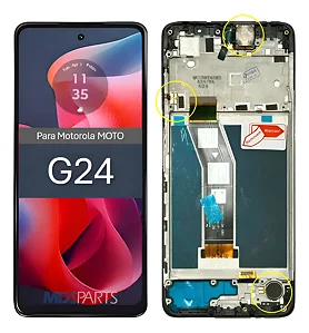 FRONTAL TELA DISPLAY MOTOROLA MOTO G24 COM ARO LCD VIVID