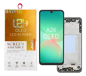 FRONTAL TELA DISPLAY SAMSUNG A26 OLED PREMIUM COM ARO GRAFITE