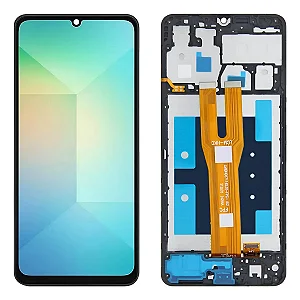 FRONTAL TELA DISPLAY SAMSUNG A06 4G COM ARO PREMIUM