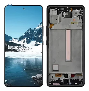 FRONTAL TELA DISPLAY SAMSUNG A36 (A336) OLED SEM ARO VIVID GRAFITE CAMERA FLUTUANTE