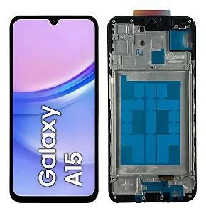 FRONTAL TELA DISPLAY SAMSUNG A15 4G / A15 5G OLED COM ARO BORDA FINA