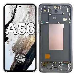FRONTAL TELA DISPLAY SAMSUNG A56 OLED COM ARO GRAFITE CAMERA FLUTUANTE