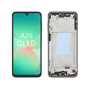 FRONTAL TELA DISPLAY SAMSUNG A26 OLED PREMIUM COM ARO GRAFITE