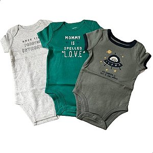 Kit 3 Body Carters - bebes 6 meses