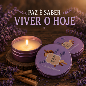 Vela Aromática Vegetal de Lavanda e Sândalo
