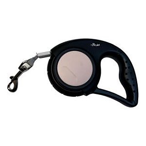 Guia coleira retrátil (3 metros) Cor:Preto => Circulo interno Rosa