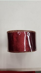Fita para Laços Bordô c/ dourado