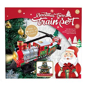 Trem de ferrovia de árvore de natal
