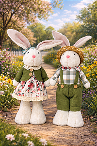 Coelho Decorativo Pelúcia Fêmea 46 cm