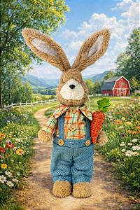 Coelho de Páscoa pelúcia Menino 52 cm