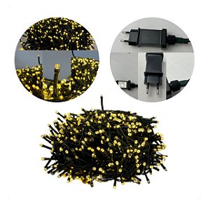 PISCA FESTÃO 1500 LEDS 40 METROS WARM COM STROBO BRANCO FRIO BIVOLT